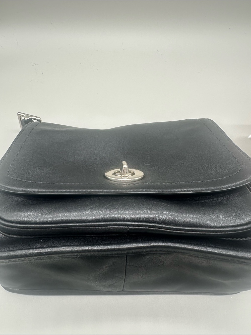 Coach Legacy Archive Rambler Black Leather Crossbody Bag with Silver Turnlock - Picture 11 of 11